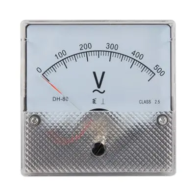 Voltmeter PL Power 500 V Size 80 x 80 MM. White