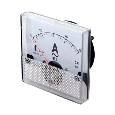 Amp Meter (Direct Connection) PL Power 60 A Size 80 x 80 MM. White