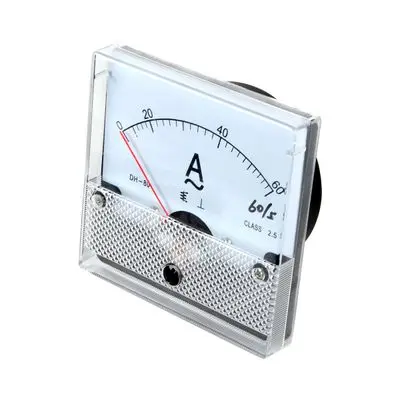 Amp Meter (Connected Via CT) PL Power 60/5 A Size 80 x 80 MM. White