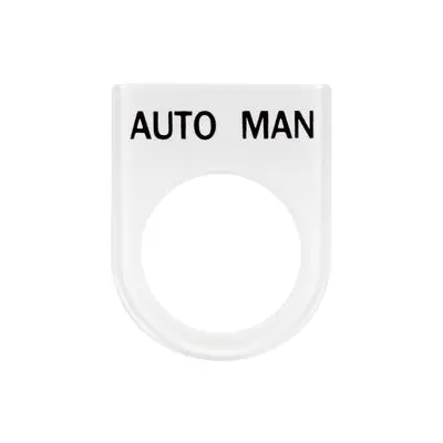 AUTO - MANUAL Name Plate PL Size 25 MM. White