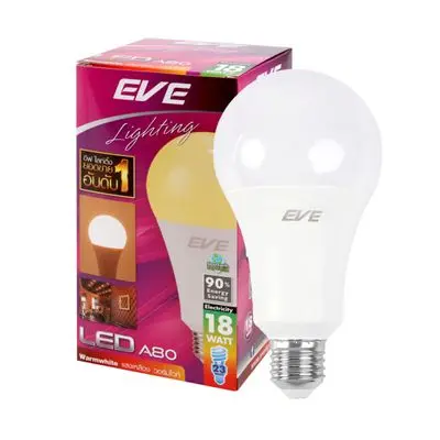 หลอดไฟ LED 18 วัตต์ Warm White EVE LIGHTING รุ่น A80 E27