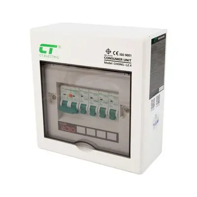 Consumber Unit 4 Slot CT ELECTRIC CHONG-4 50A RCBO White