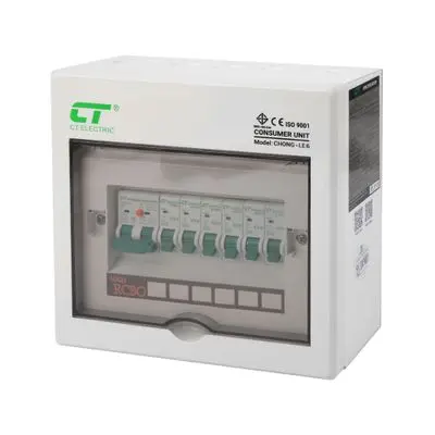 Consumer Unit 6 Slot CT ELECTRIC CHONG-6 50A RCBO White