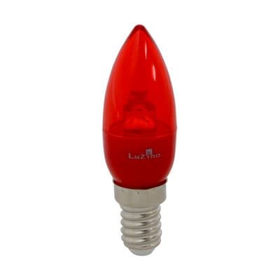 หลอดไฟ LED 1 วัตต์ สีแดง LUZINO รุ่น SKRCB-1W C7 E14 (แพ็ค 2 หลอด)