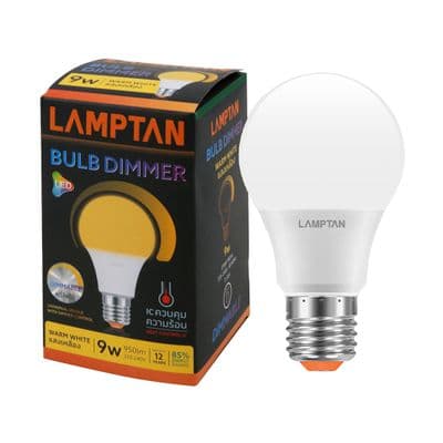 หลอดไฟ LED 9 วัตต์ Warm White LAMPTAN รุ่น BULB DIM E27