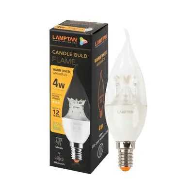 หลอดไฟ LED 4 วัตต์ Warm White LAMPTAN รุ่น FLAME E14