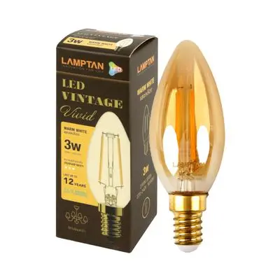 หลอดวินเทจ LED 3 วัตต์ Warm White LAMPTAN VIVID E14