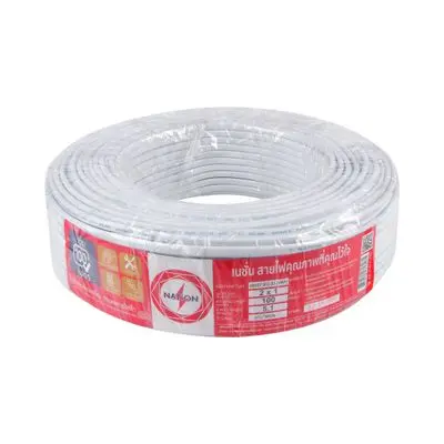 Electric Cable NATION IEC 53 VKF Size 2 x 1 sq.mm x 100 Meter White