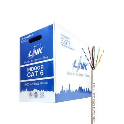 CAT6 UTP Lan Cable LINK US-9106LSZH-1 Size 100 Meter White