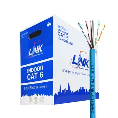 Lan Cable CAT6 LINK US-9106BLSZH Length 305 m Blue