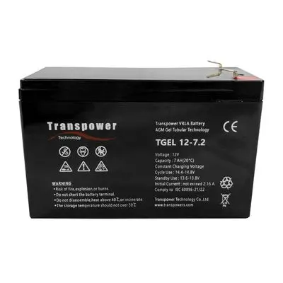 Hybrid Gel Deep Cycle Battery TRANSPOWER TGEL12-7.2 Voltage 12V 7.2A