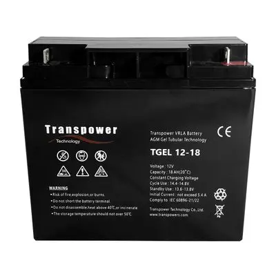 Hybrid Gel Deep Cycle Battery TRANSPOWER TGEL12-18 Voltage 12V 18A