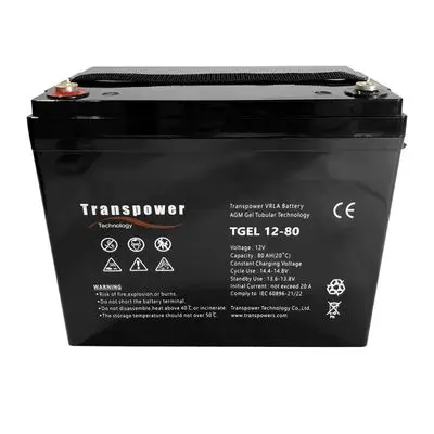 Hybrid Gel Deep Cycle Battery TRANSPOWER TGEL12-80 Voltage 12V 80A