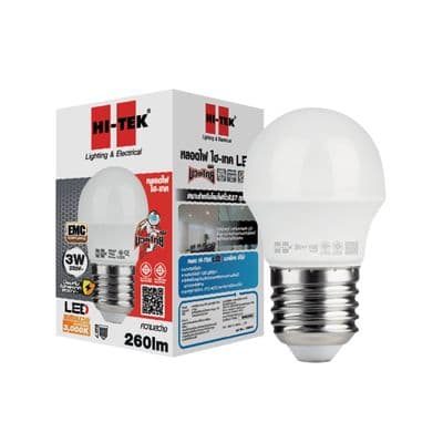 หลอดไฟ LED 3 วัตต์ Warm White HI-TEK รุ่น มวยไทย E27