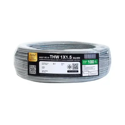 NNN GOLD Electric Cable (IEC 01 THW), 1 x 1.5 Sq.mm., Lenght 100 Meter, Grey