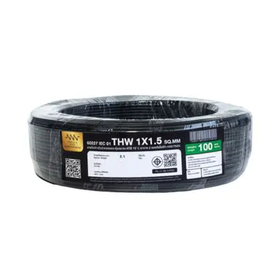 NNN GOLD Electric Cable (IEC 01 THW), 1 x 1.5 Sq.mm., Lenght 100 Meter, Black