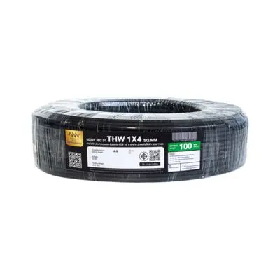 NNN GOLD Electric Cable (IEC 01 THW), 1 x 4 Sq.mm., Lenght 100 Meter, Black