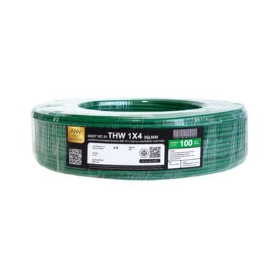 NNN GOLD Electric Cable (IEC 01 THW), 1 x 4 Sq.mm., Lenght 100 Meter, Green