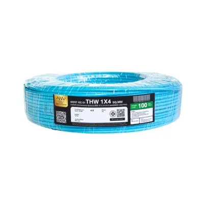 NNN GOLD Electric Cable (IEC 01 THW), 1 x 4 Sq.mm., Lenght 100 Meter, L-Blue