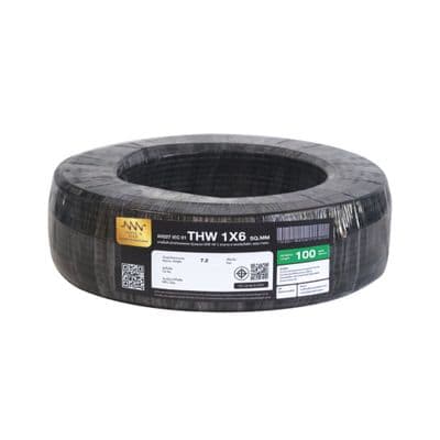 NNN GOLD Electric Cable (IEC 01 THW), 1 x 6 Sq.mm., Lenght 100 Meter, Black