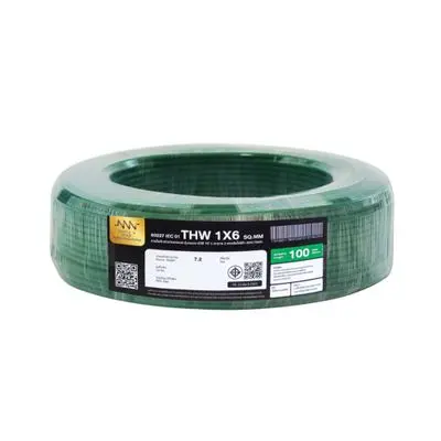 NNN GOLD Electric Cable (IEC 01 THW), 1 x 6 Sq.mm., Lenght 100 Meter, Green
