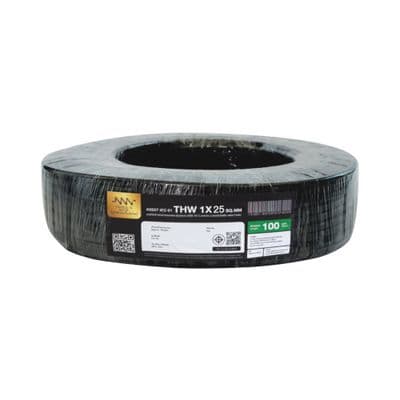 NNN GOLD Electric Cable (IEC 01 THW), 1 x 25 Sq.mm., Lenght 100 Meter, Black