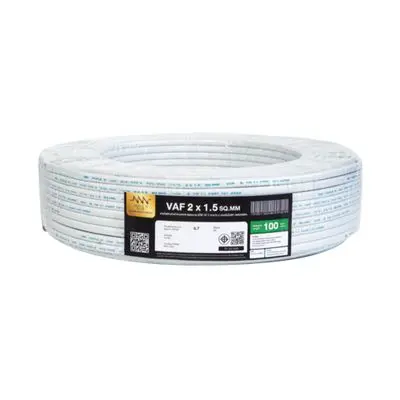 NNN GOLD Electric Cable (VAF), 2 x 1.5 Sq.mm., Lenght 100 Meter, White