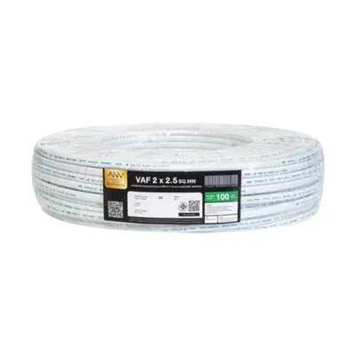 NNN GOLD Electric Cable (VAF), 2 x 2.5 Sq.mm., Lenght 100 Meter, White