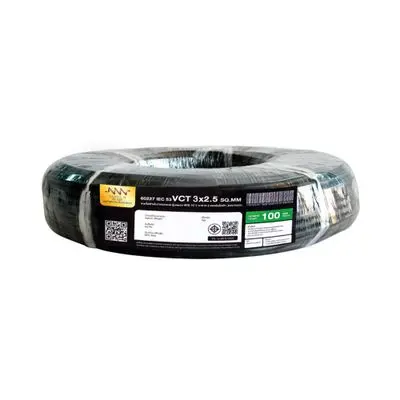 NNN GOLD Electric Cable (60227 IEC 53 VCT), 3 x 2.5 Sq.mm., Lenght 100 Meter, Black