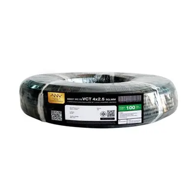 NNN GOLD Electric Cable (60227 IEC 53 VCT), 4 x 2.5 Sq.mm., Lenght 100 Meter, Black