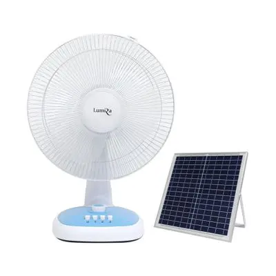 LUMIRA DC Solar Fan with Battery (LFN-031), 16 Inches, White Color