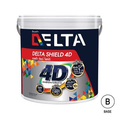 สีน้ำภายนอก ชนิดเนียน DELTA รุ่น Shield 4D ขนาด 2.5 แกลลอน สีเบส B