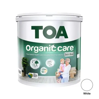 สีน้ำภายใน ชนิดกึ่งเงา TOA รุ่น Organic Care ขนาด 1 แกลลอน สีขาว #BG100