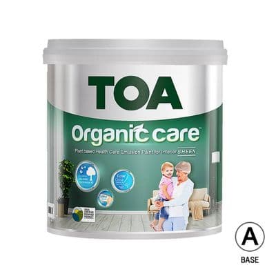 สีน้ำภายใน ชนิดกึ่งเงา TOA รุ่น Organic Care ขนาด 9 ลิตร สีเบส A