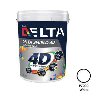 สีทาฝ้า DELTA รุ่น Delta Shield 4D ขนาด 5 แกลลอน สีขาว #7000