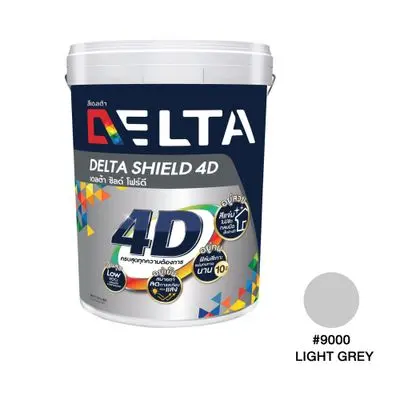 สีทาฝ้า DELTA รุ่น Delta Shield 4D ขนาด 5 แกลลอน สี Light Grey #9000