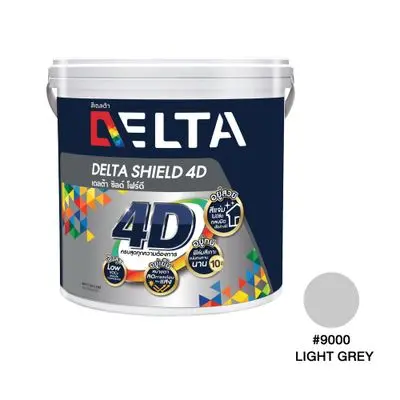 สีทาฝ้า DELTA รุ่น Delta Shield 4D ขนาด 1 แกลลอน สี Light Grey #9000
