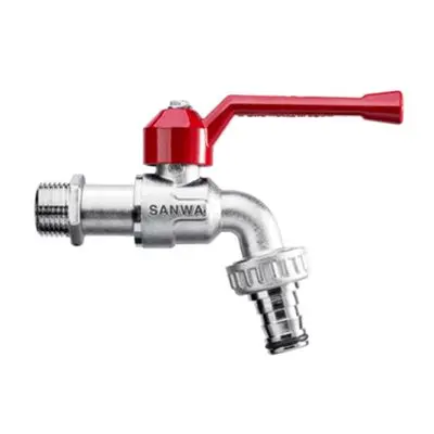 Ball Tap with Hose SANWA CKT 20 Size 3/4 Inch Red