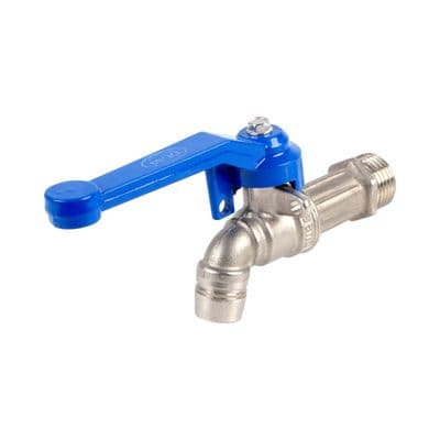 Brass Ball Tap with Lock DUSS L4 Size 1/2 Inch Blue