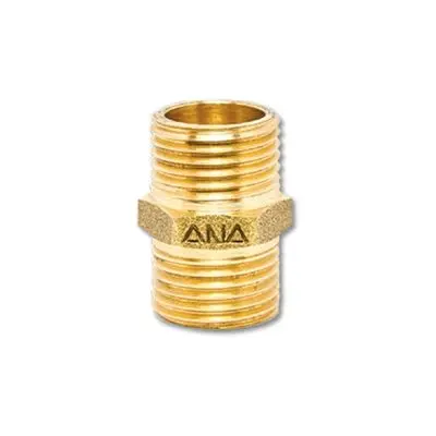 นิปเปิ้ล ทองเหลือง ANA รุ่น 141-2-0-P ขนาด 1/2 นิ้ว สีทองเหลือง