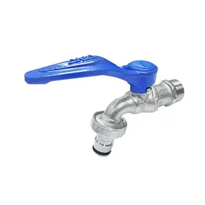 Outdoor Garden Ball Tap With Nozzle ANA No.119 Size 1/2 Inch Blue
