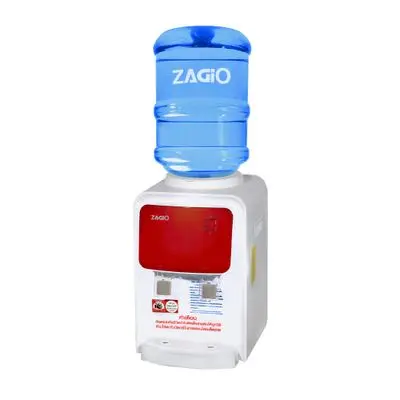 ตู้ทำน้ำเย็น-น้ำร้อน (ตั้งโต๊ะ) พร้อมถัง 12 ลิตร ZAGIO รุ่น ZA-8269 YLR-0.5-JXT-8-R สีขาว - แดง
