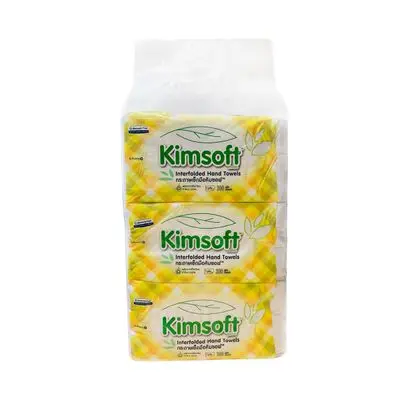 กระดาษเช็ดมือ KIMSOFT รุ่น 23823 (แพ็ก 3 ห่อ) สีขาว
