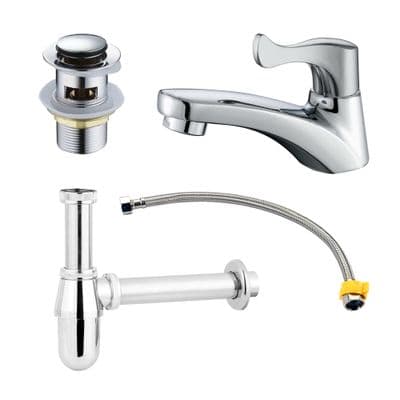 HOP Chrome Deck Single Basin Faucet Set (SE-H012)