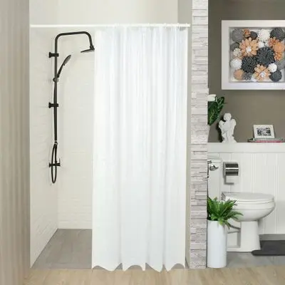 WSP PVC Shower Curtain (SCP-29), 180 x 180 cm, White Color