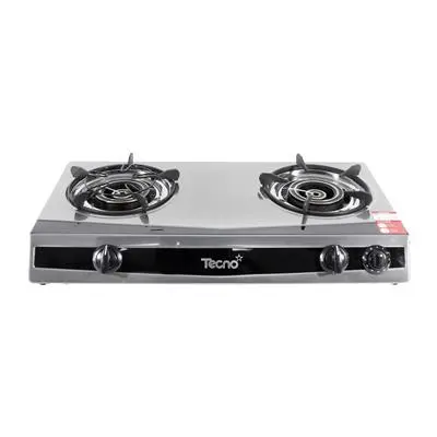 2 Burners Stainless Table Top Cooker TECNO STAR TNS G 01 Size 73.5 x 38.5 x 11 CM. Stainless