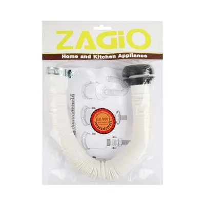Collapsible Corrugated Pipe With Clamp ZAGIO No.3753 Length 120 CM. White