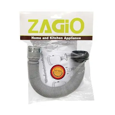 Collapsible Corrugated Pipe With Clamp ZAGIO No.3754 Length 120 CM. Grey