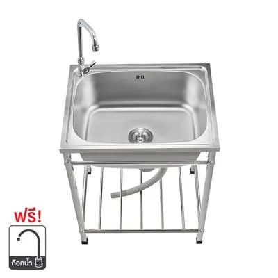 Sink Standing with 1 Bowl TECNO STAR TNS TT 624823 SS Size 62 x 43 x 23 CM. Stainless
