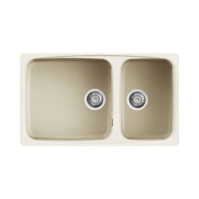 Sink Granito 2 Bowls METRIX DELLA450 Size 86.4 cm Cream